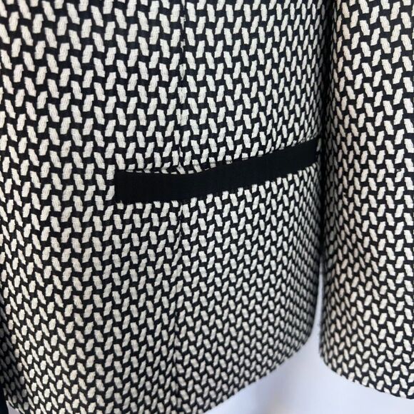 Kasper Separates Black White Abstract Geometric Single Breasted Blazer Size 14 - Picture 8 of 9